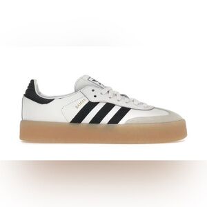 adidas Sambae White and Black Gum Sneakers